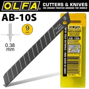 OLFA BLADE 9MM STAINLESS STEEL PACK 10
